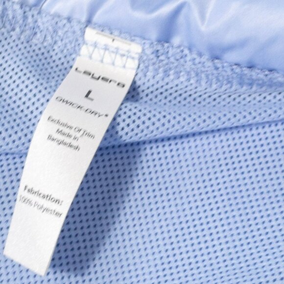 Layers Light Blue Windbreaker Zip Up Vintage SZ L Lightweight Jacket Windproof - Picture 4 of 7